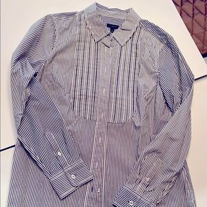 NWT Ladies Talbots Black and White Tuxedo Shirt